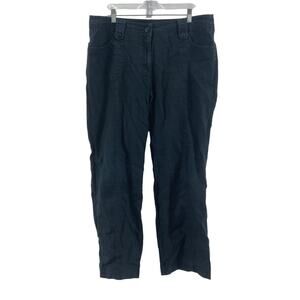 Richy Black Linen Straight Leg Pants, Women's Size 46, Preowned